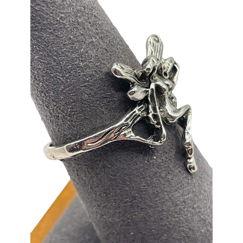 Fairly Pixie Silver Tone Erotic Fashion Ring Size 7.5 Textured Mythological NEW - Picture 5 of 10